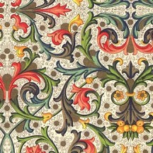Floral and Vine Tiled Florentine Print Italian Paper ~ Carta Varese Italy